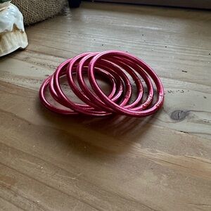 Set of pink Budha Girl Bangles - Large